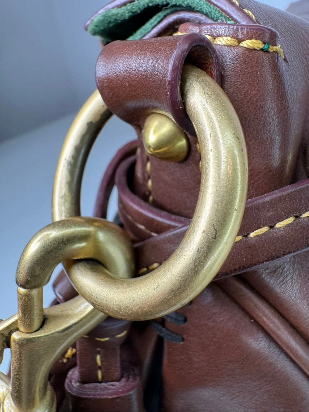Dooney & Bourke DB Walnut Brown Florentine Leather Fold Over Crossbody Bag